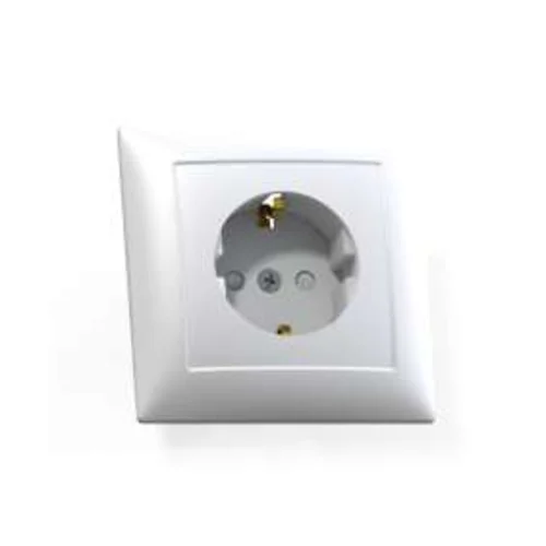 Розетка 1-м СП Селена РС16-400 16А IP20 с заземл. защ. шторки бел. Кунцево 8121